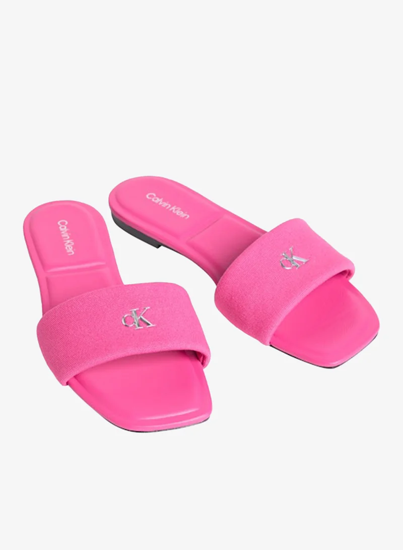 CALVIN KLEIN Amira - Canvas Square Toe Flat Sandals
